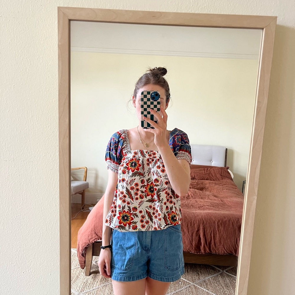 Floral Puff Sleeve Top